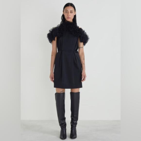 NEW Rodebjer Size XS Raven Cocktail Ruffle Mini Dress in Black - Picture 1 of 12